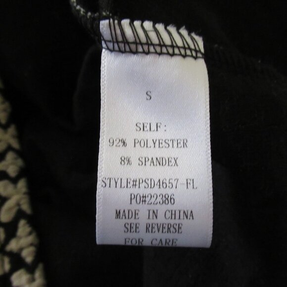 Baltic Born Dress S Small Black Cream Floral Embossed Puff Sleeve Tiered Midi - Picture 6 of 7